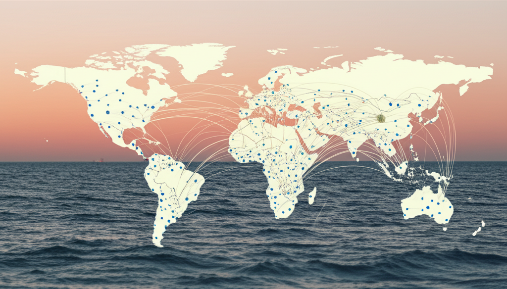 Mapa mundial mostrando nossa presença global